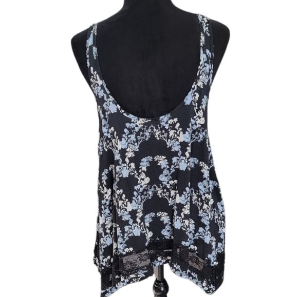 Intimately Free People Floral Lace Trim Trapeze Hem Swing Tank Size Small - Picture 5 of 11